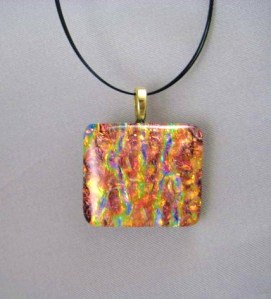 Autumn Orange Dichroic Pendant