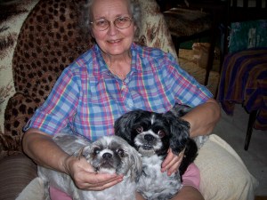 My mom with Beau and Lou-Lou 2008