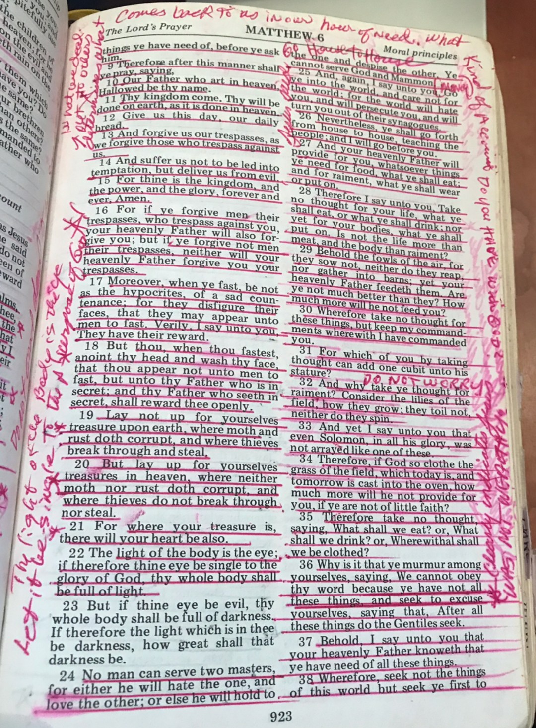Matthew 6 page