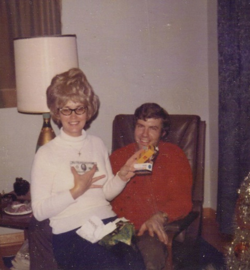 Dad and mom Christmas maybe 1970