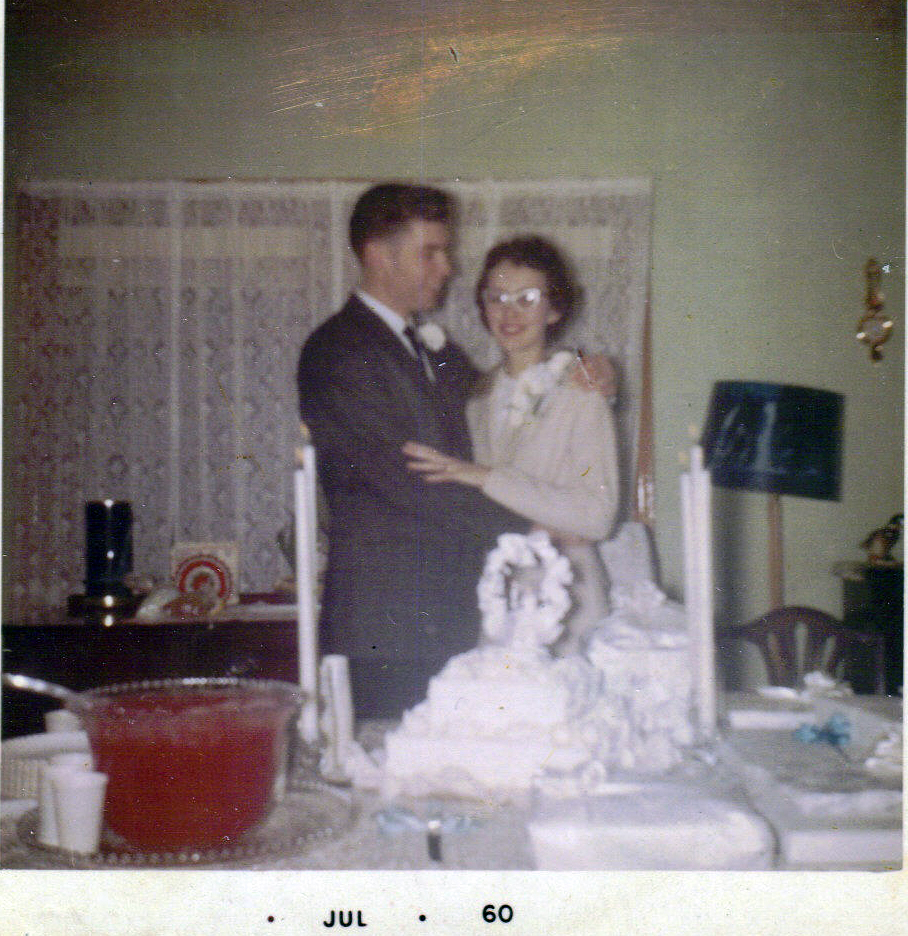 BettyAnn and Nelson Wedding Day 1960 in her parent